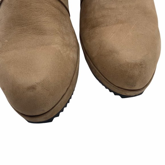 Eileen Fisher Tan Leather Dream Woven Ankle Boot 8 - Picture 9 of 11